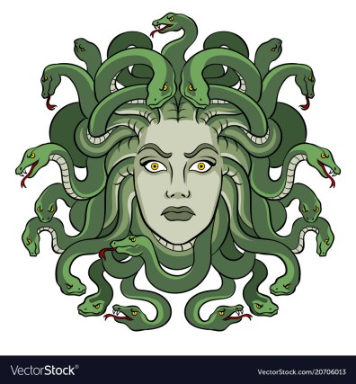 Medusa greek myth creature pop art vector